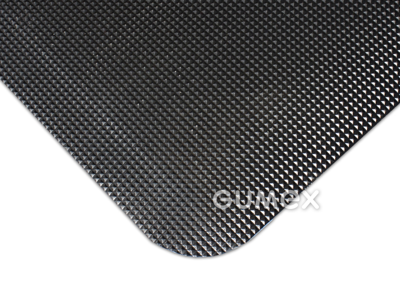 DIAMOND TREAD, 15mm, 600x900mm, Pyramidendesign, gehärtetes PVC/Schaumkunststoff, 0°C/+55° black, 